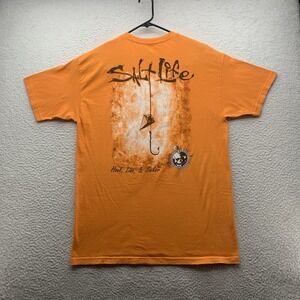 Salt Life T-Shirt Mens Large L Orange Hook Line Sinker Fishing Outdoors Southern